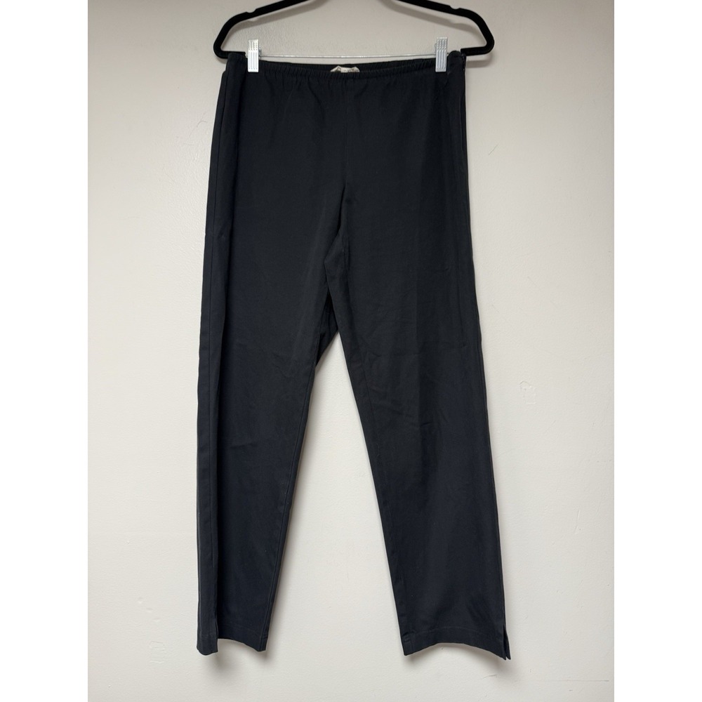 EILEEN FISHER Black Elastic Waist Pull On Cropped Pants Size Medium